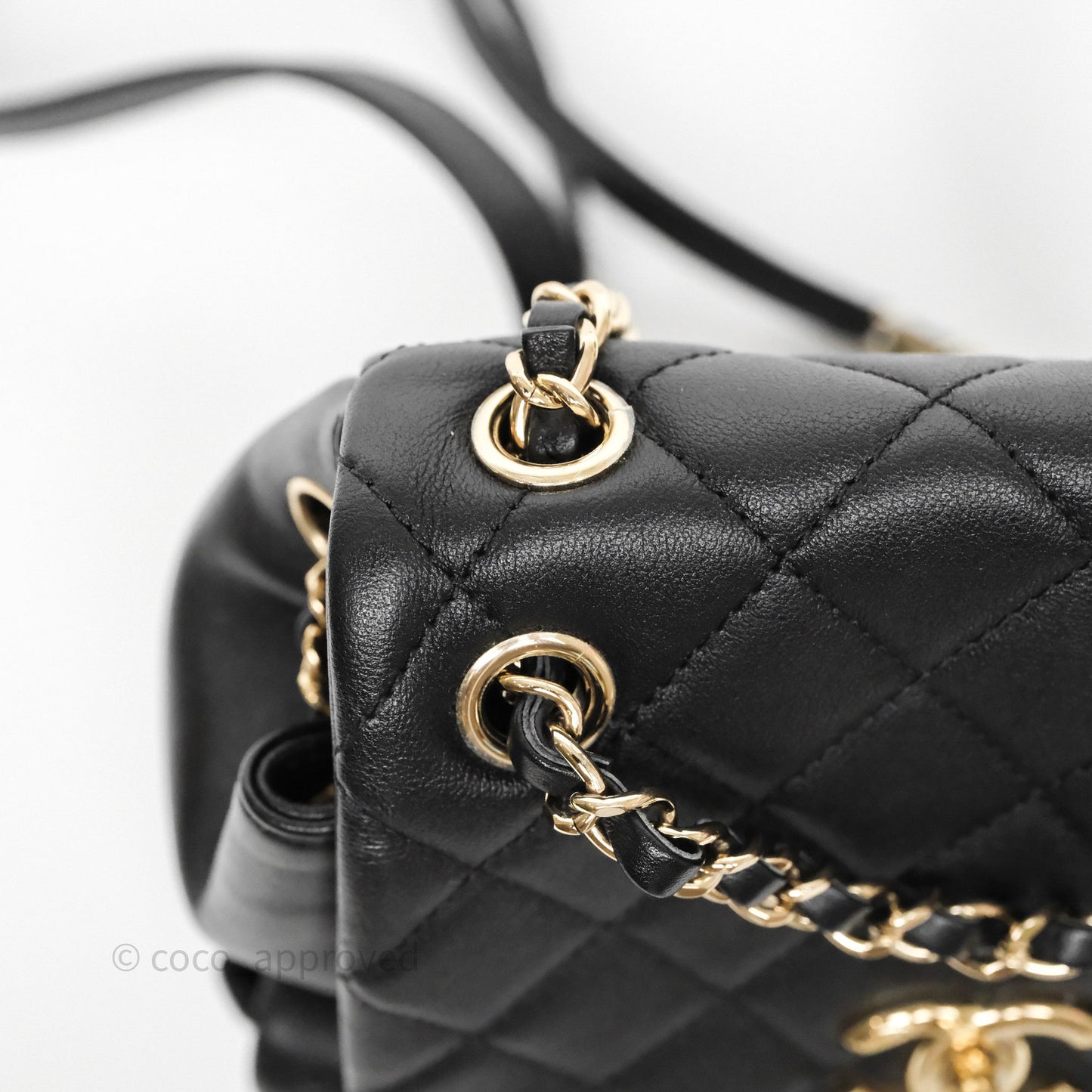 Chanel Duma Backpack Medium Black Calfskin Gold Hardware