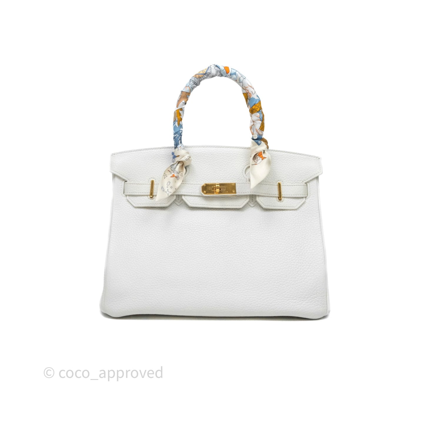 Hermès Birkin 30 Retourne Blanc 01 Clemence Gold Hardware