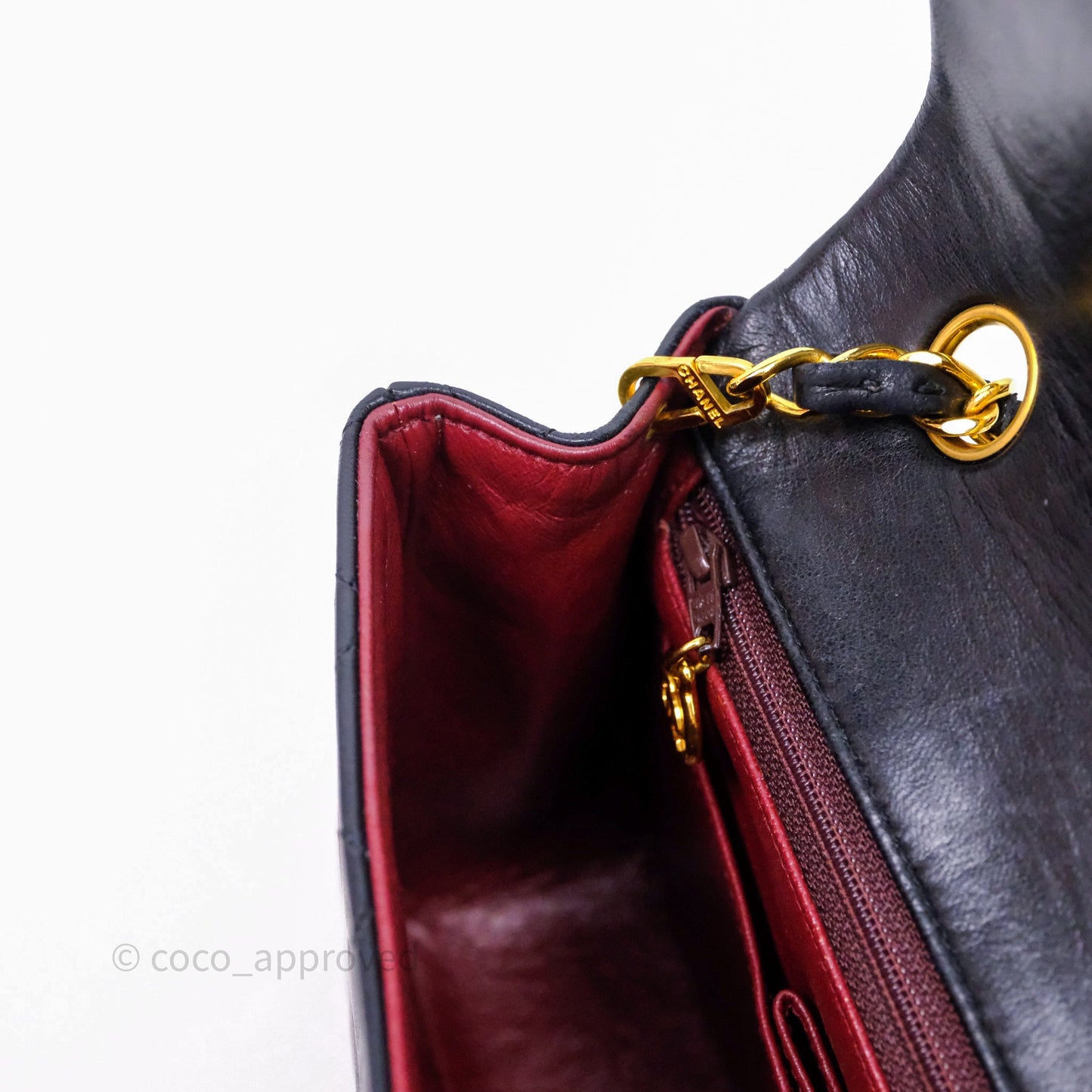 Chanel Vintage Square Flap Bag Black Lambskin 24K Gold Hardware