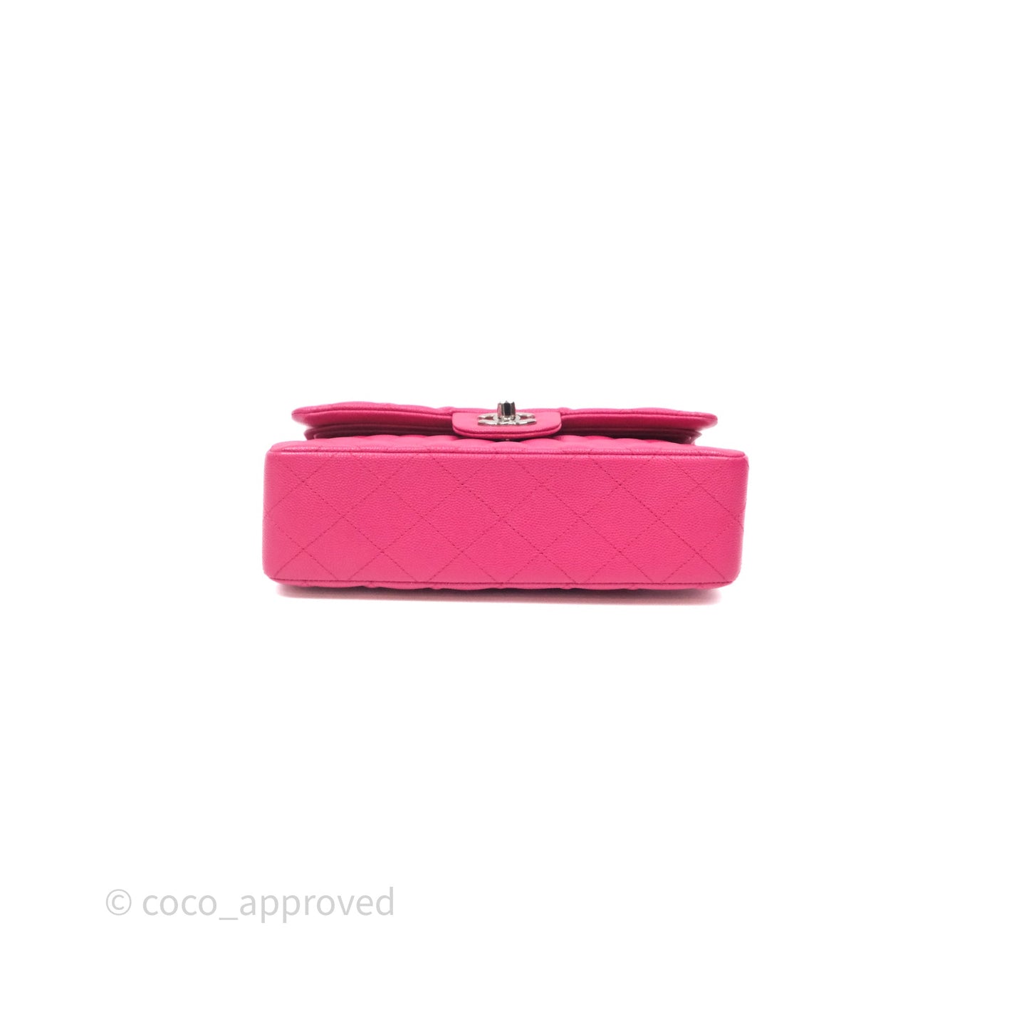 Chanel Small Classic Flap Quilted Hot Pink Caviar Silver Hardware