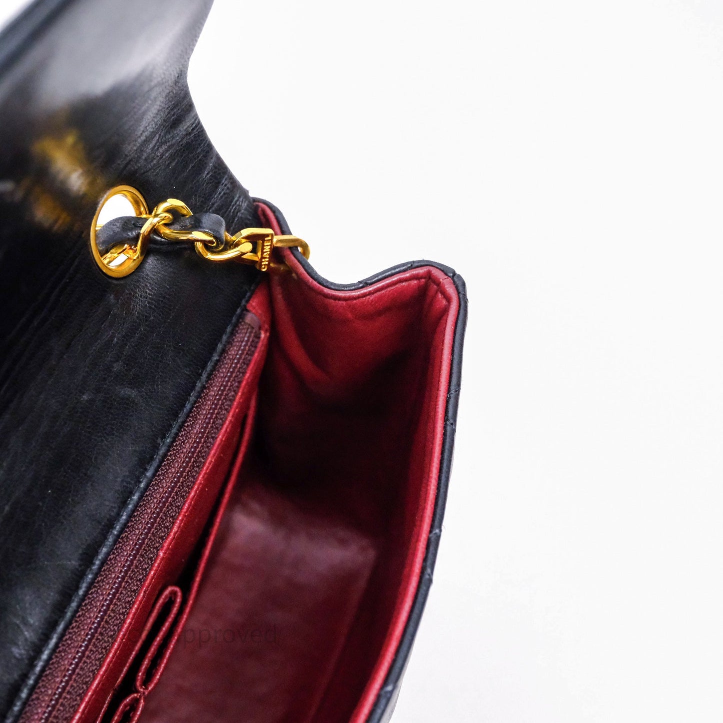 Chanel Vintage Square Flap Bag Black Lambskin 24K Gold Hardware