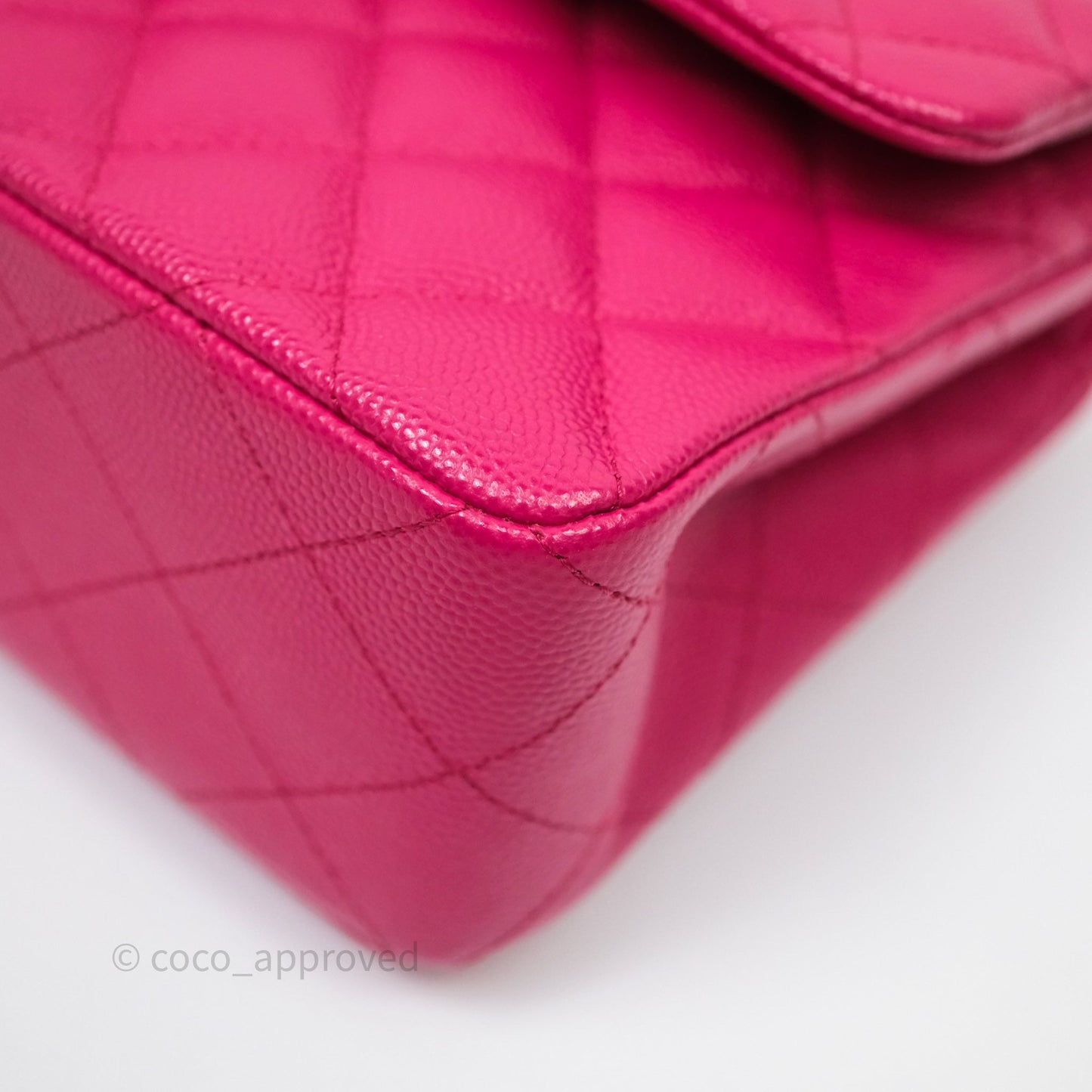 Chanel Small Classic Flap Quilted Hot Pink Caviar Silver Hardware