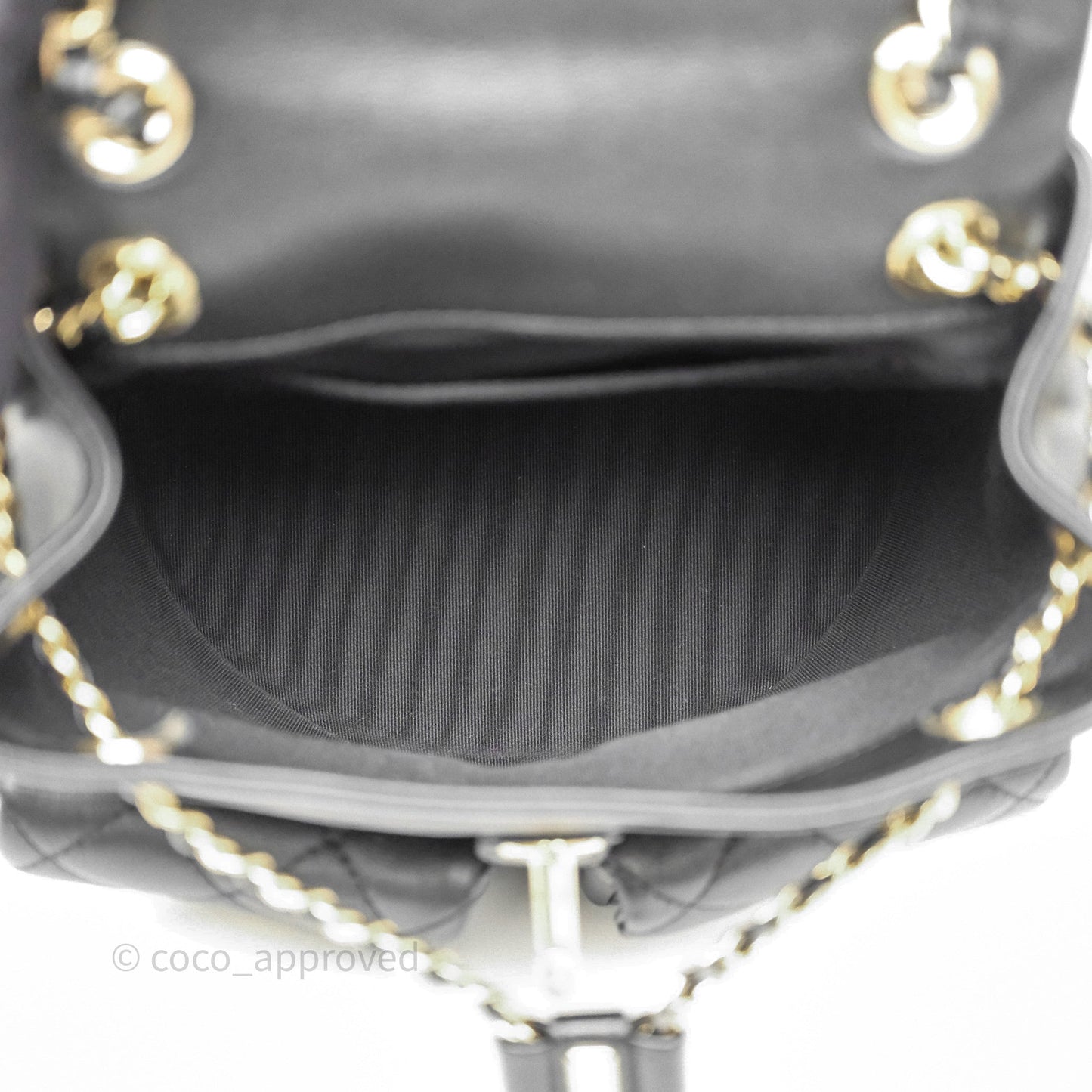 Chanel Duma Backpack Medium Black Calfskin Gold Hardware