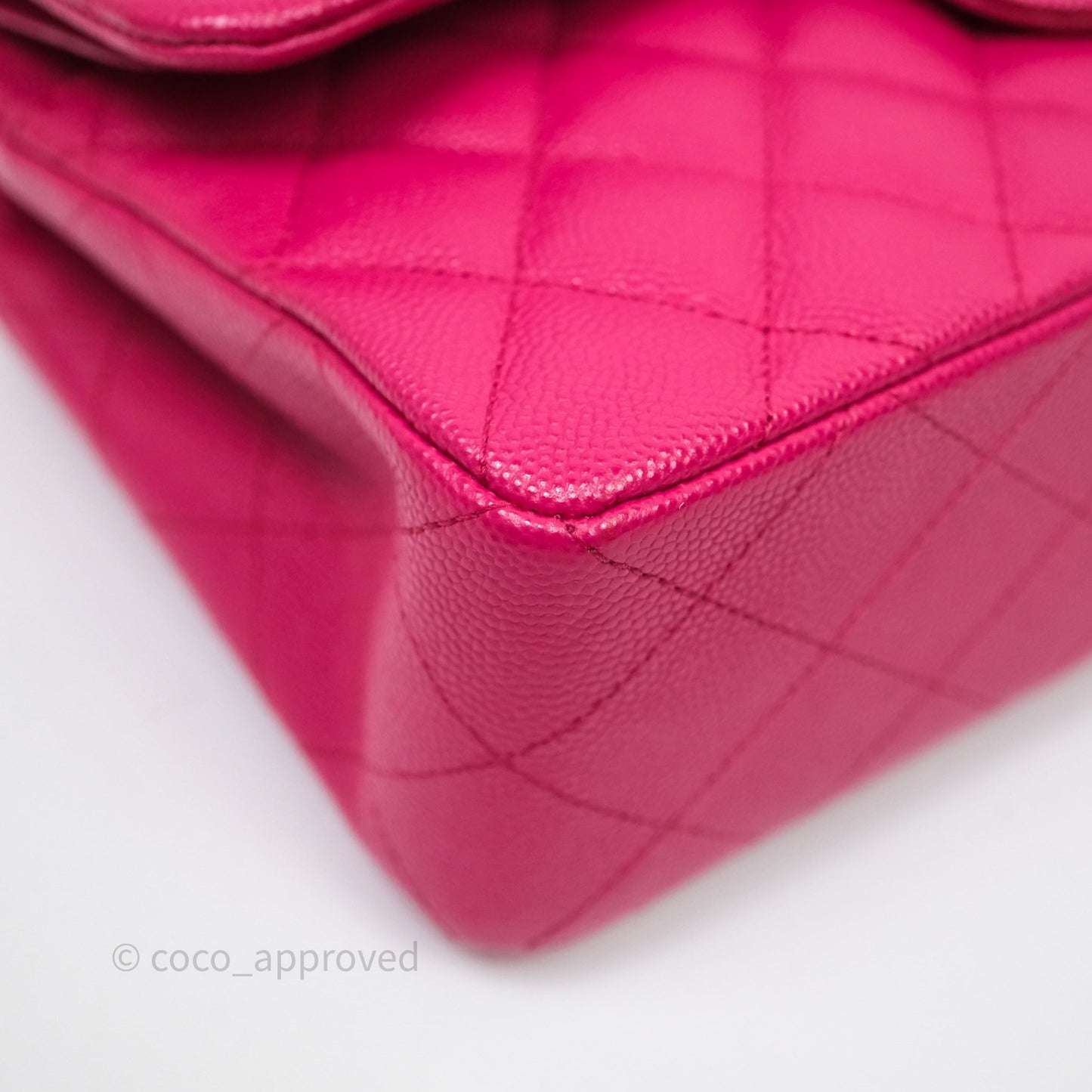 Chanel Small Classic Flap Quilted Hot Pink Caviar Silver Hardware