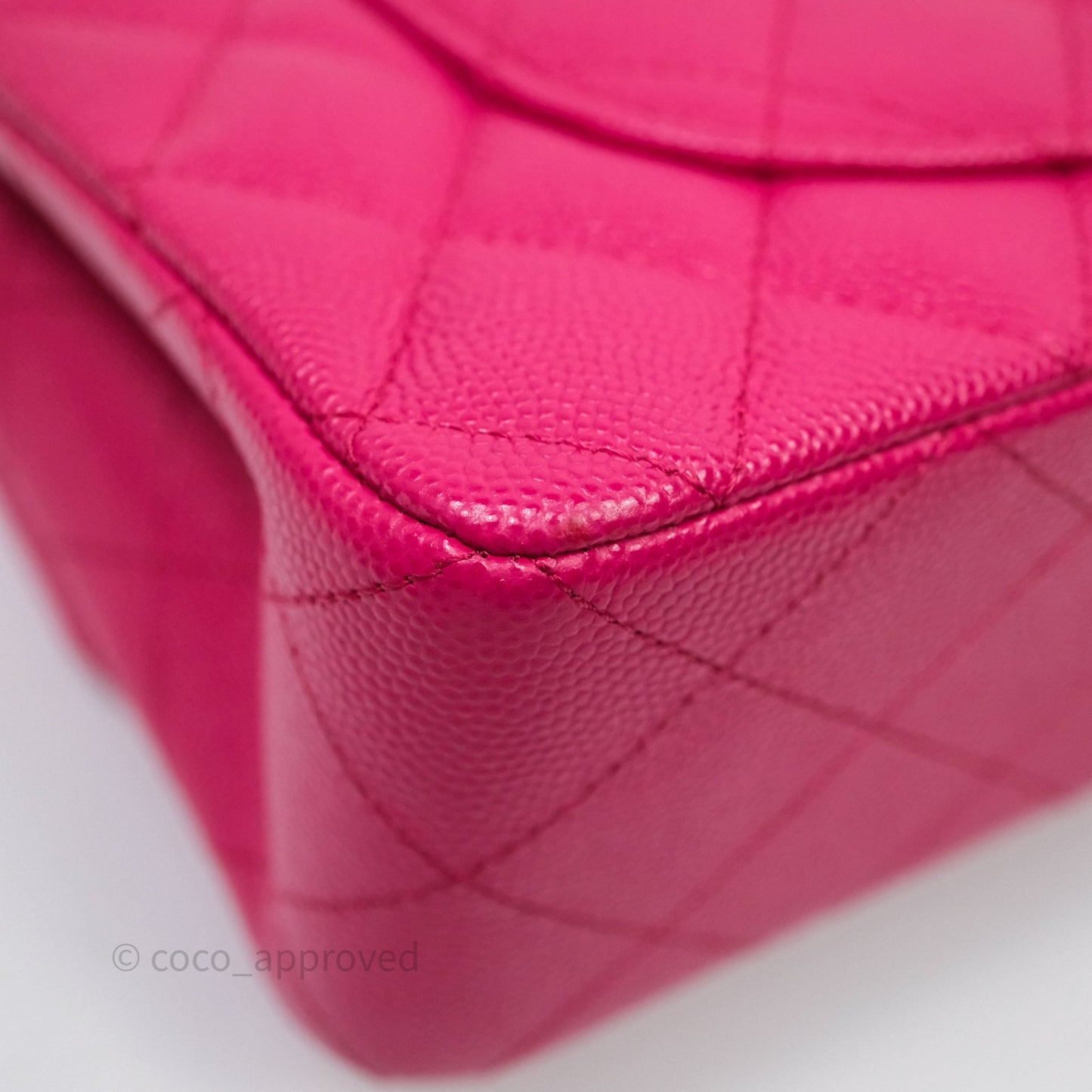Chanel Small Classic Flap Quilted Hot Pink Caviar Silver Hardware