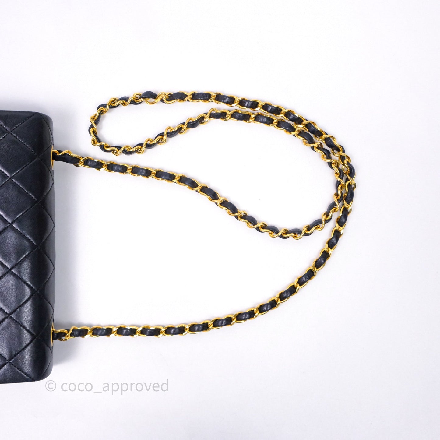 Chanel Vintage Square Flap Bag Black Lambskin 24K Gold Hardware