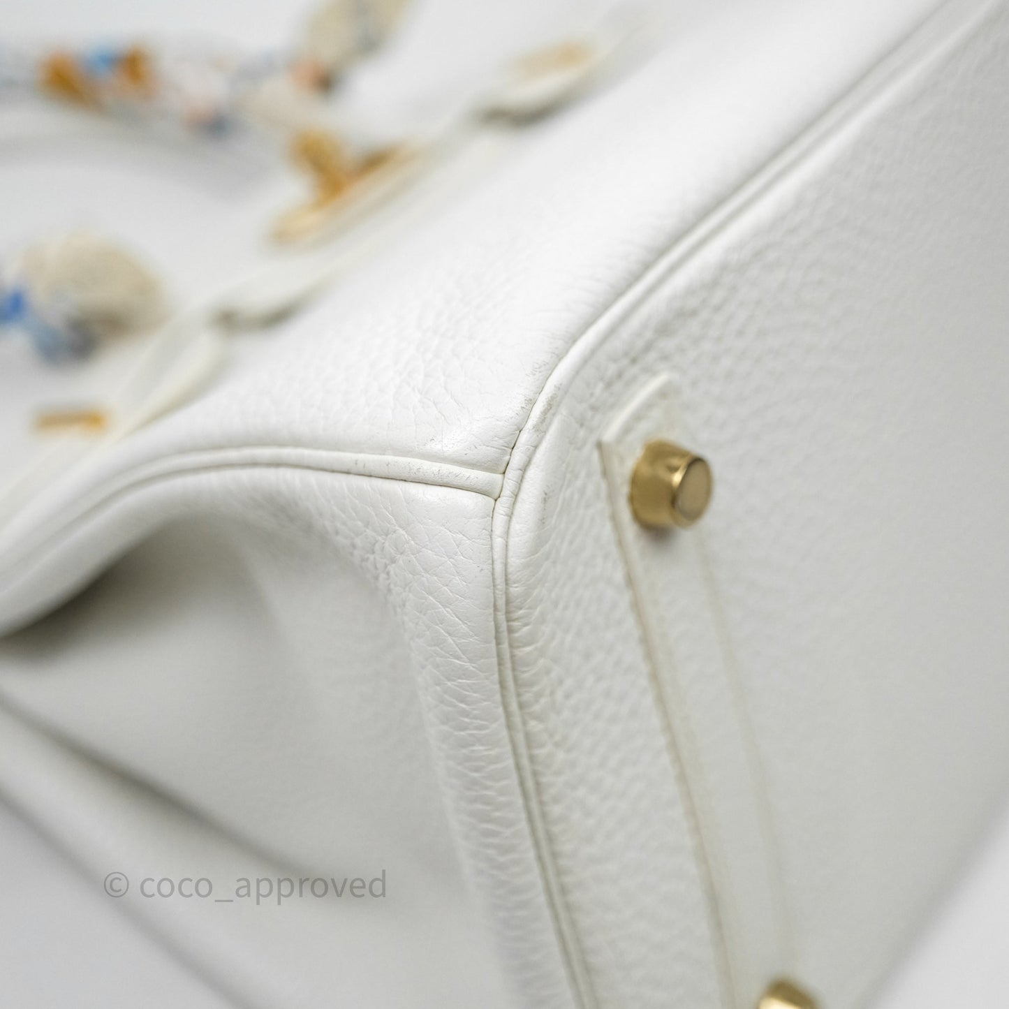 Hermès Birkin 30 Retourne Blanc 01 Clemence Gold Hardware