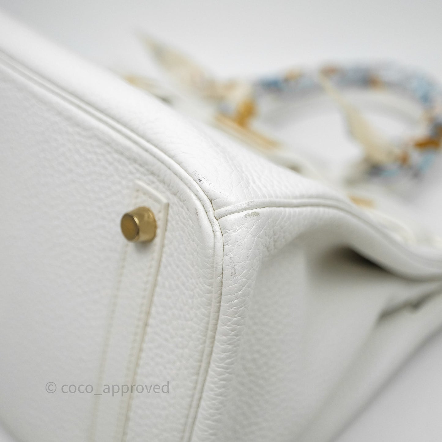 Hermès Birkin 30 Retourne Blanc 01 Clemence Gold Hardware