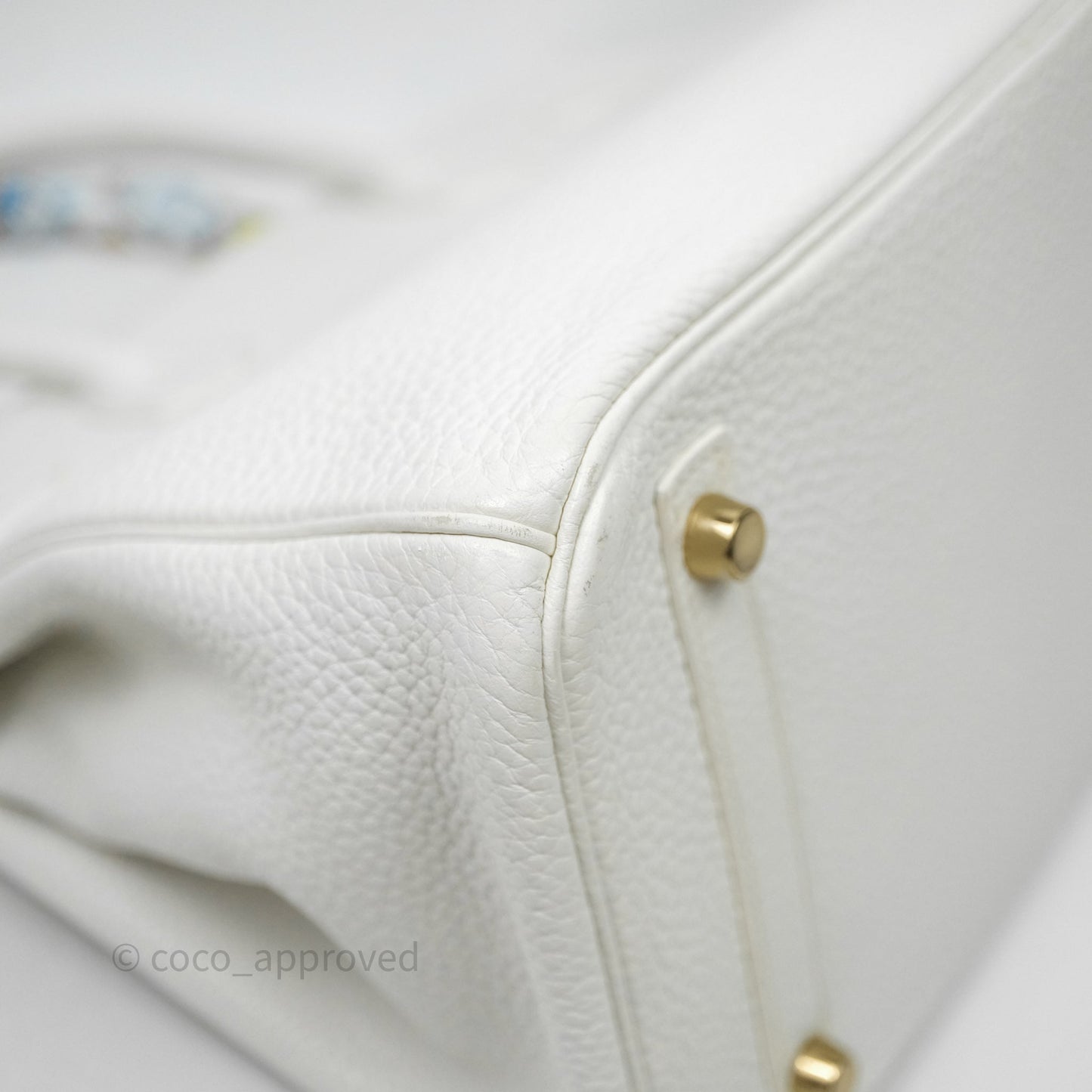 Hermès Birkin 30 Retourne Blanc 01 Clemence Gold Hardware