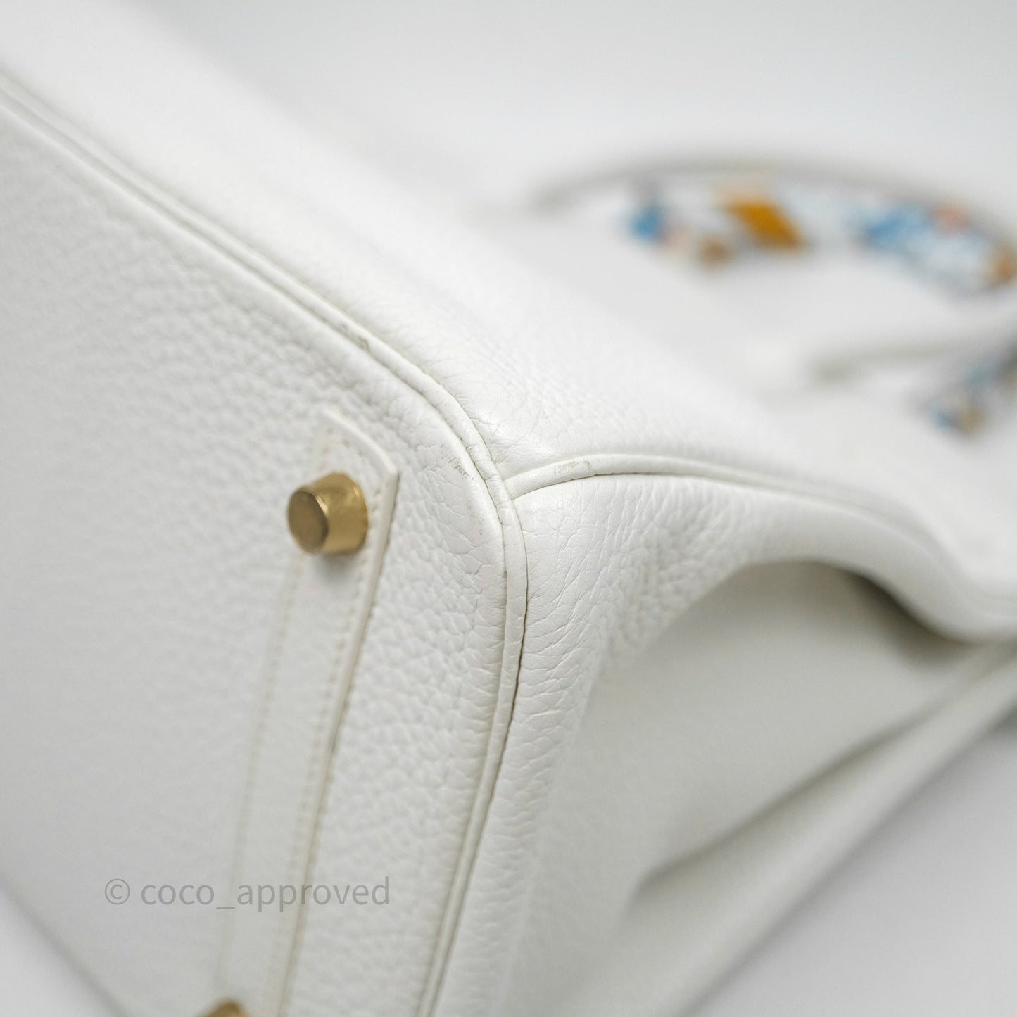 Hermès Birkin 30 Retourne Blanc 01 Clemence Gold Hardware