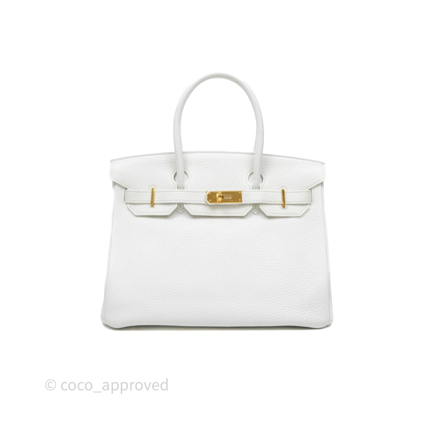 Hermès Birkin 30 Retourne Blanc 01 Clemence Gold Hardware