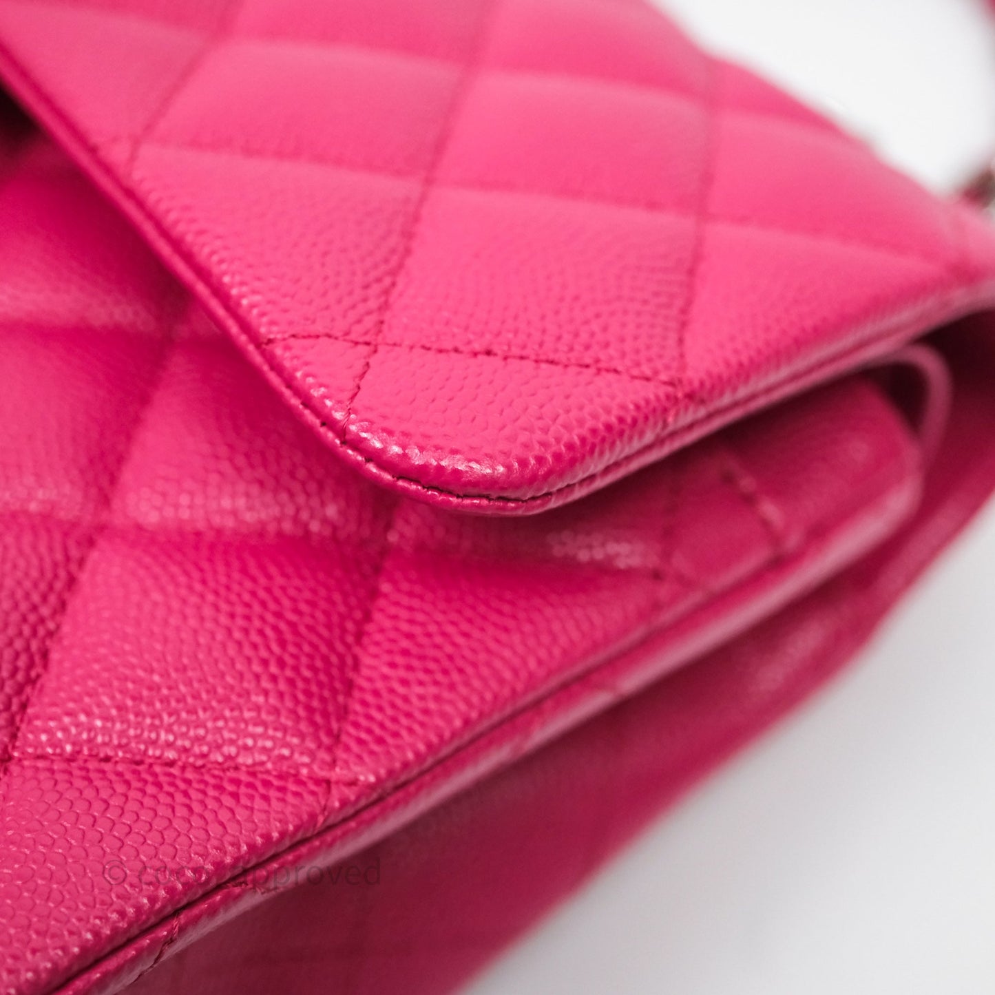 Chanel Small Classic Flap Quilted Hot Pink Caviar Silver Hardware