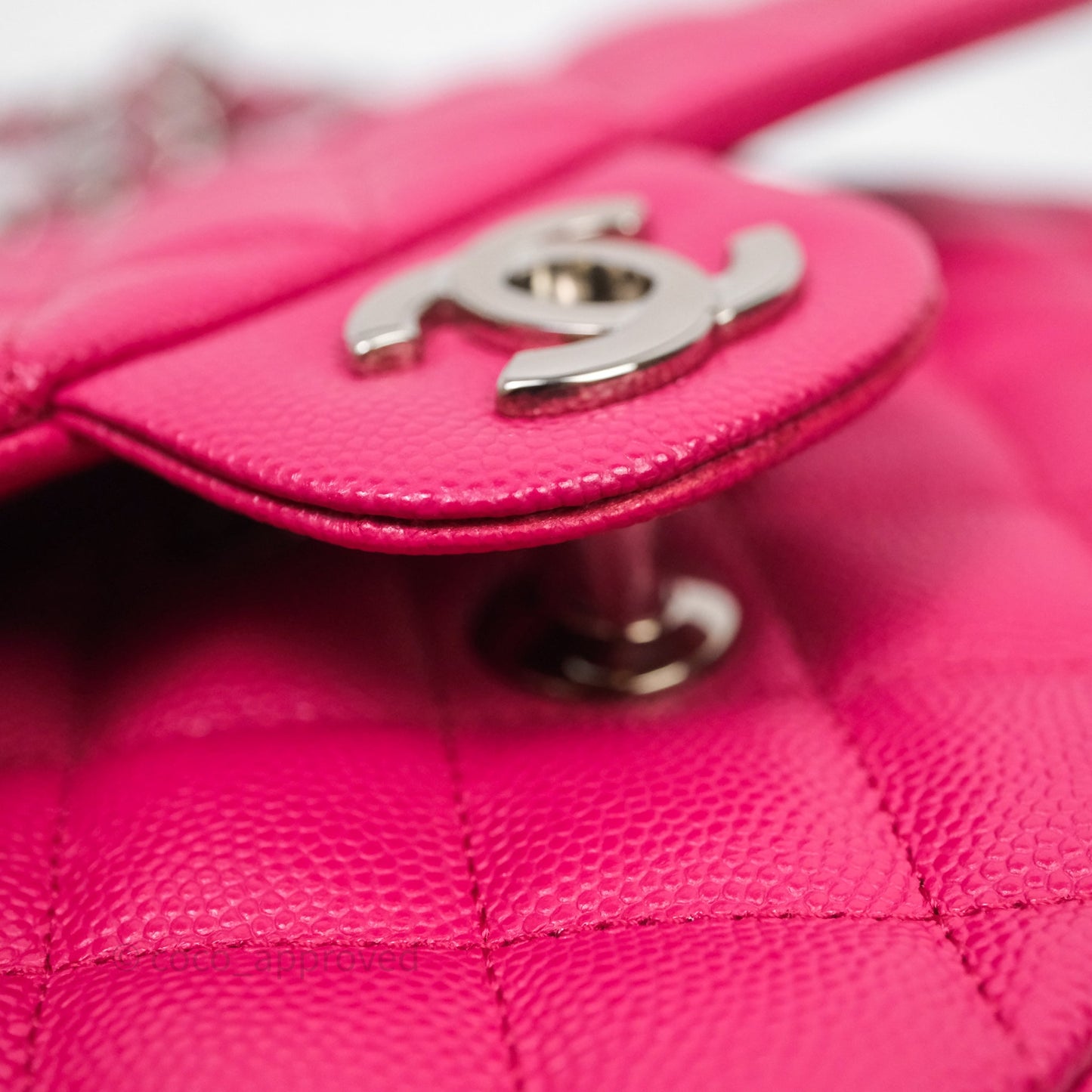 Chanel Small Classic Flap Quilted Hot Pink Caviar Silver Hardware