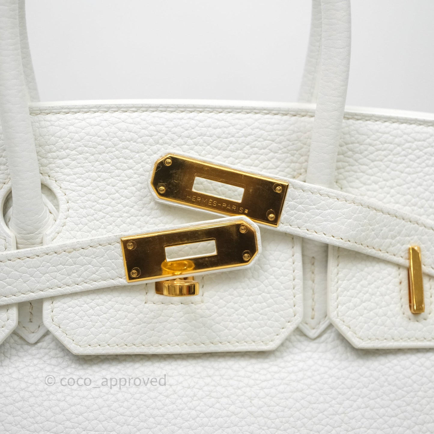 Hermès Birkin 30 Retourne Blanc 01 Clemence Gold Hardware