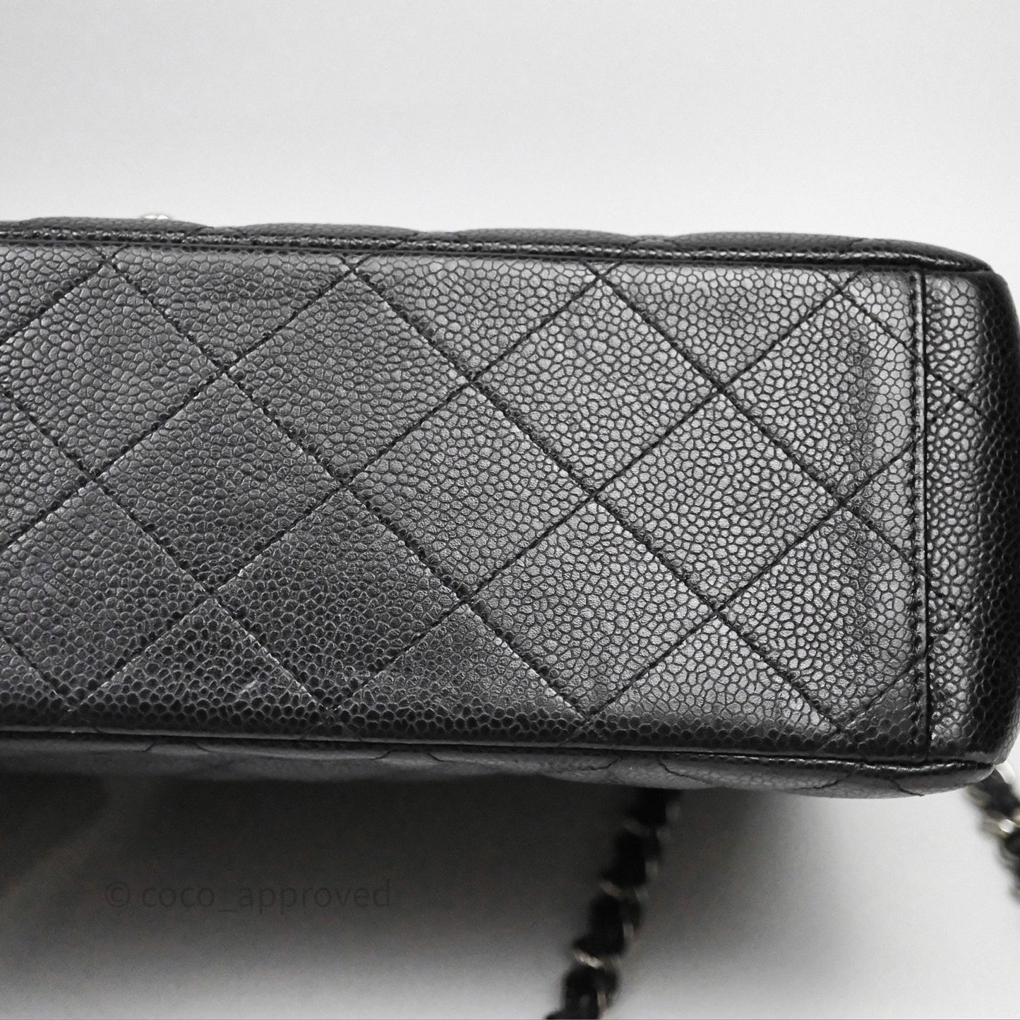 Chanel Quilted Maxi Double Flap Black Caviar Silver Hardware