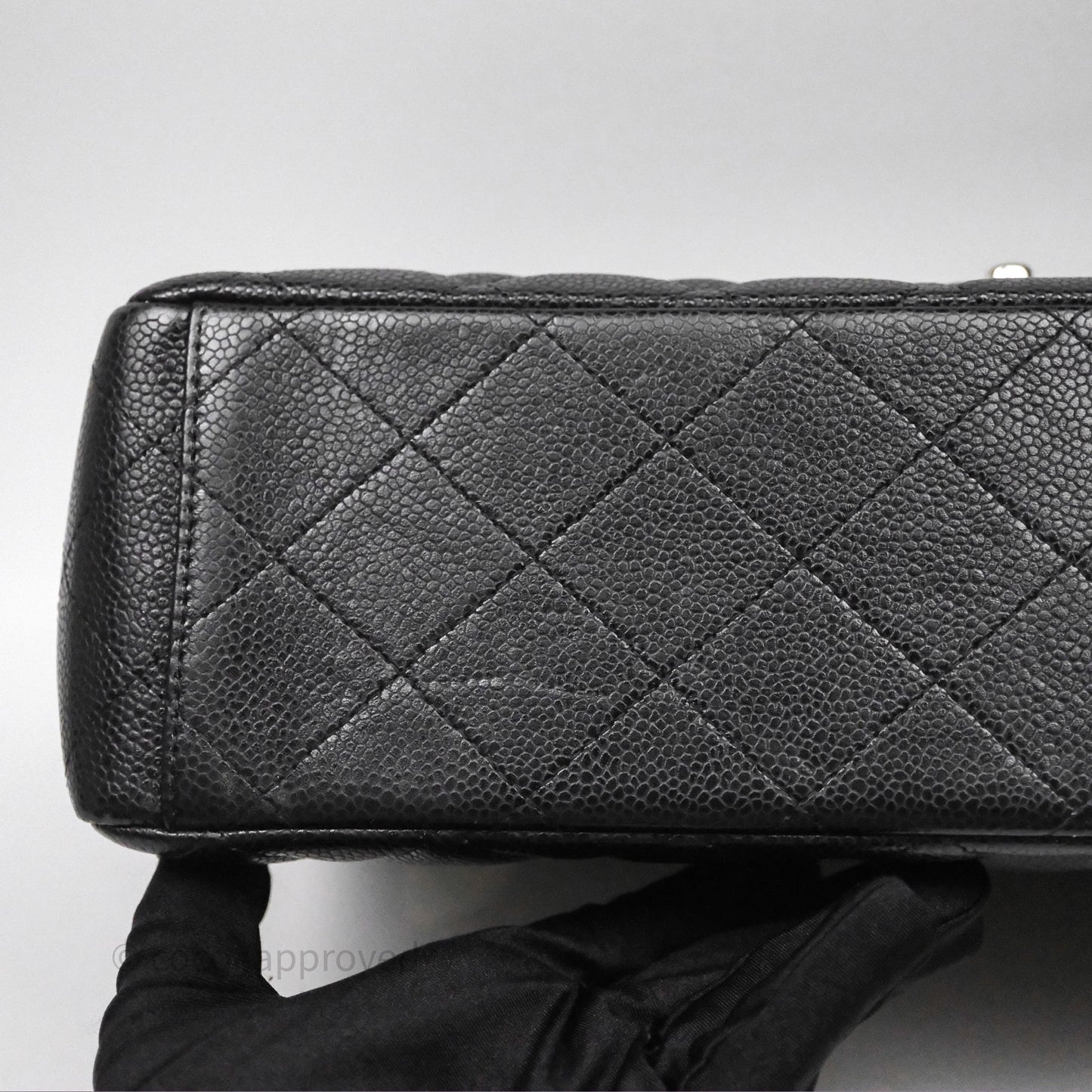 Chanel Quilted Maxi Double Flap Black Caviar Silver Hardware