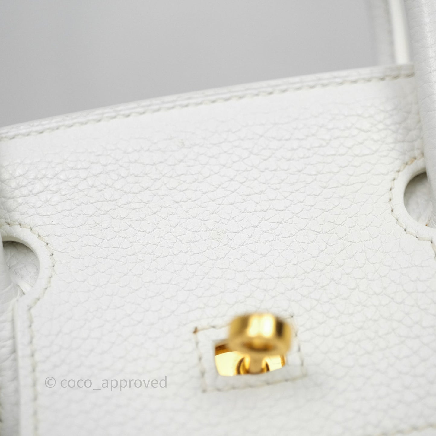 Hermès Birkin 30 Retourne Blanc 01 Clemence Gold Hardware