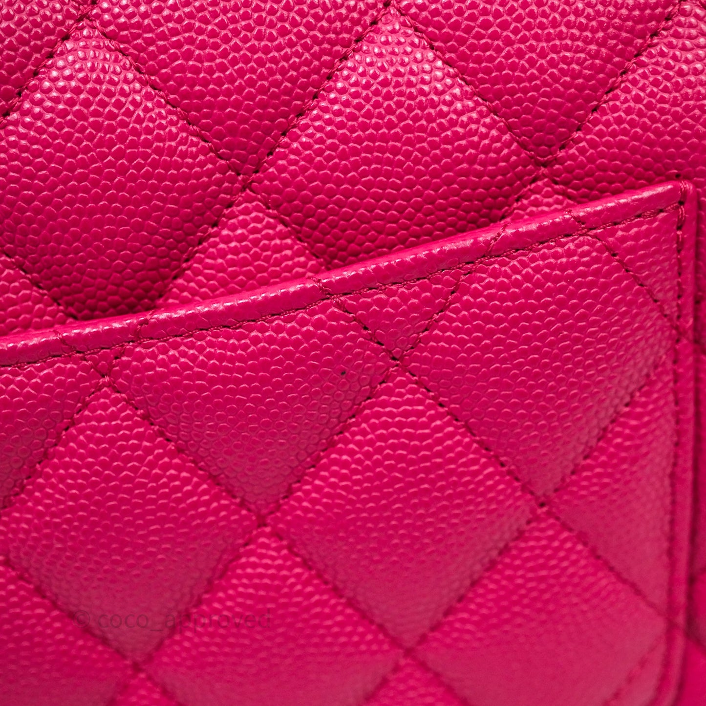 Chanel Small Classic Flap Quilted Hot Pink Caviar Silver Hardware