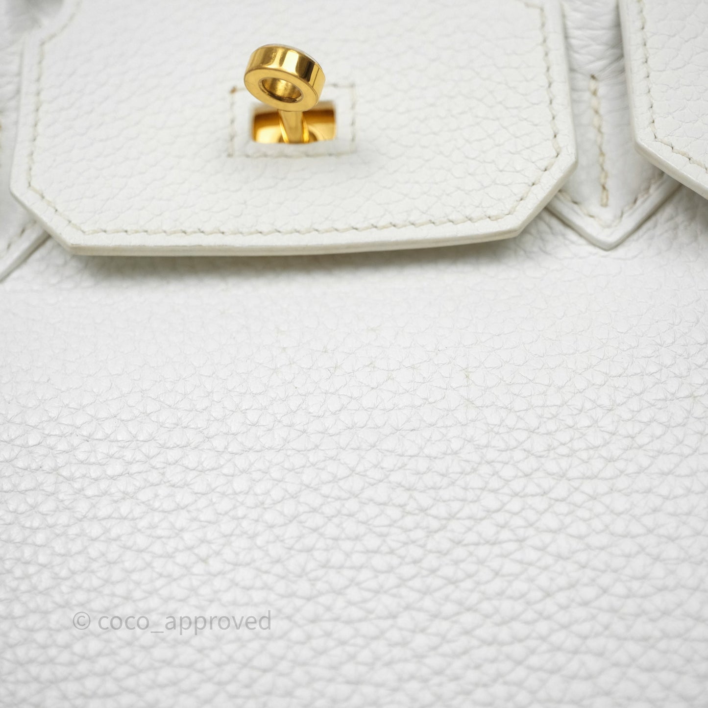 Hermès Birkin 30 Retourne Blanc 01 Clemence Gold Hardware