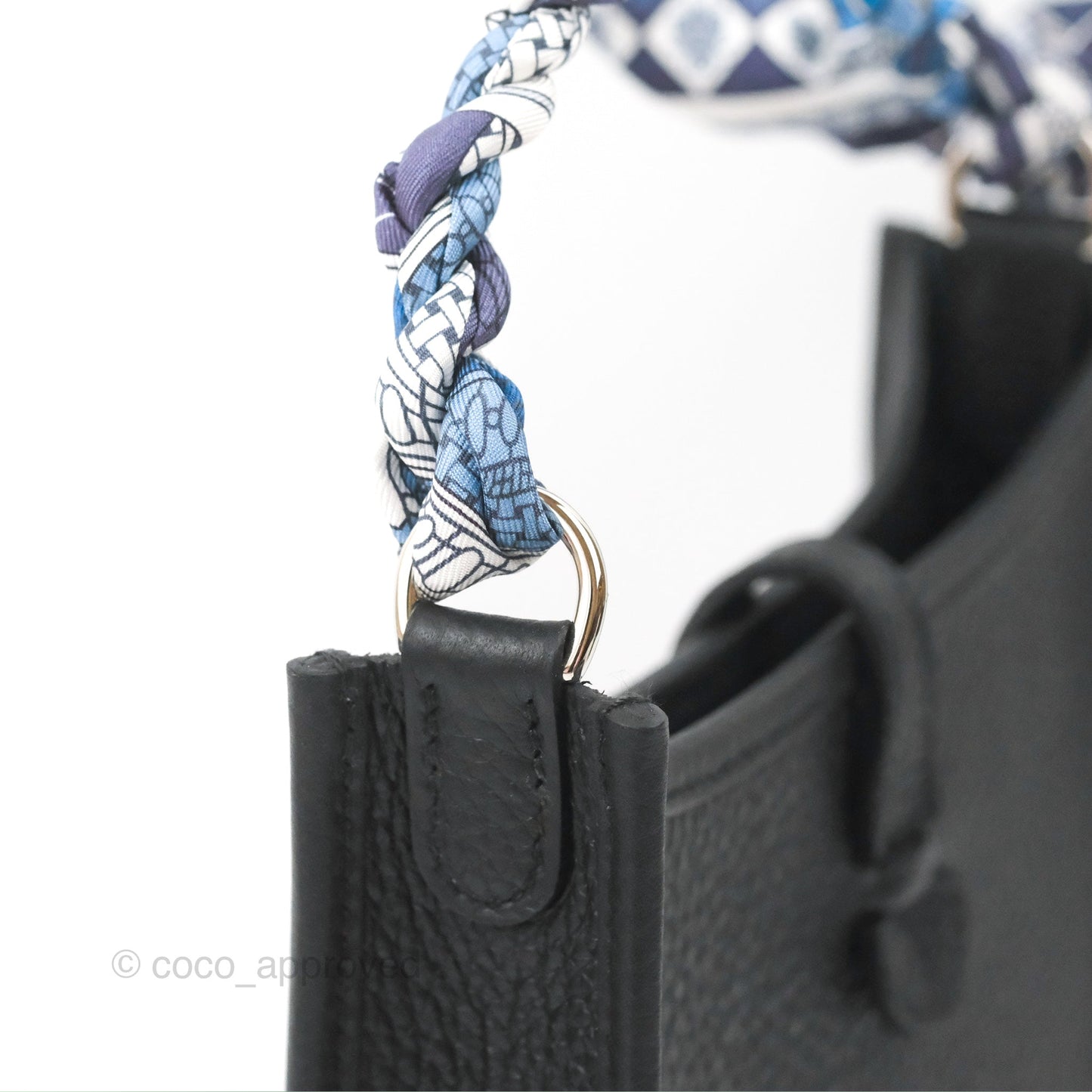 Hermès Mini Evelyne 16 Black Clemence Palladium Hardware With Twilly
