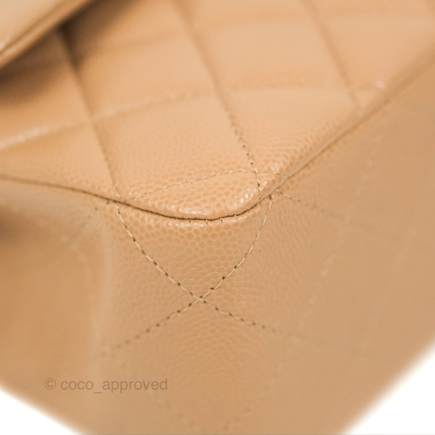 Chanel Classic M/L Medium Flap Quilted Dark Beige Caviar Gold Hardware 19B