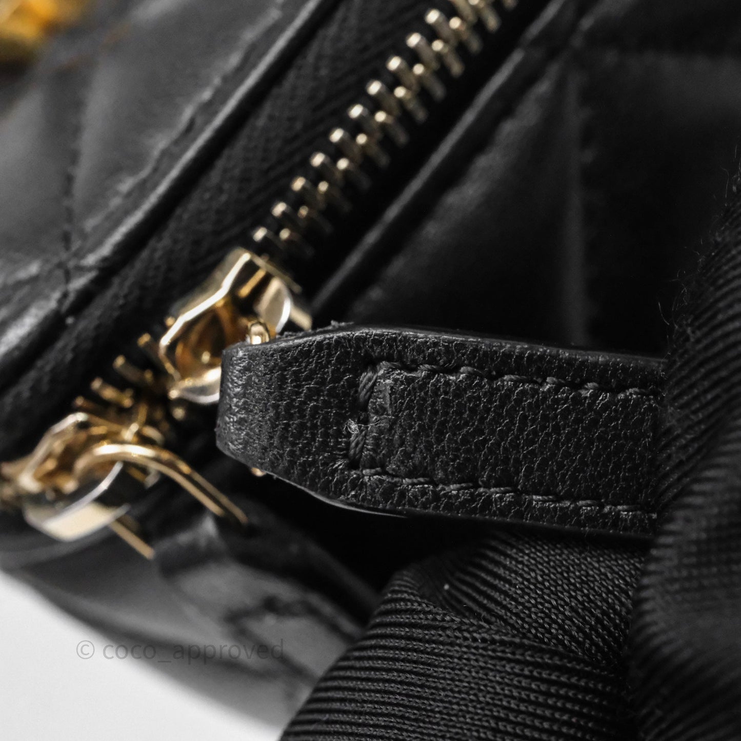 Chanel Vanity Rectangular Metal Top Handle Black Lambskin Aged Gold Hardware