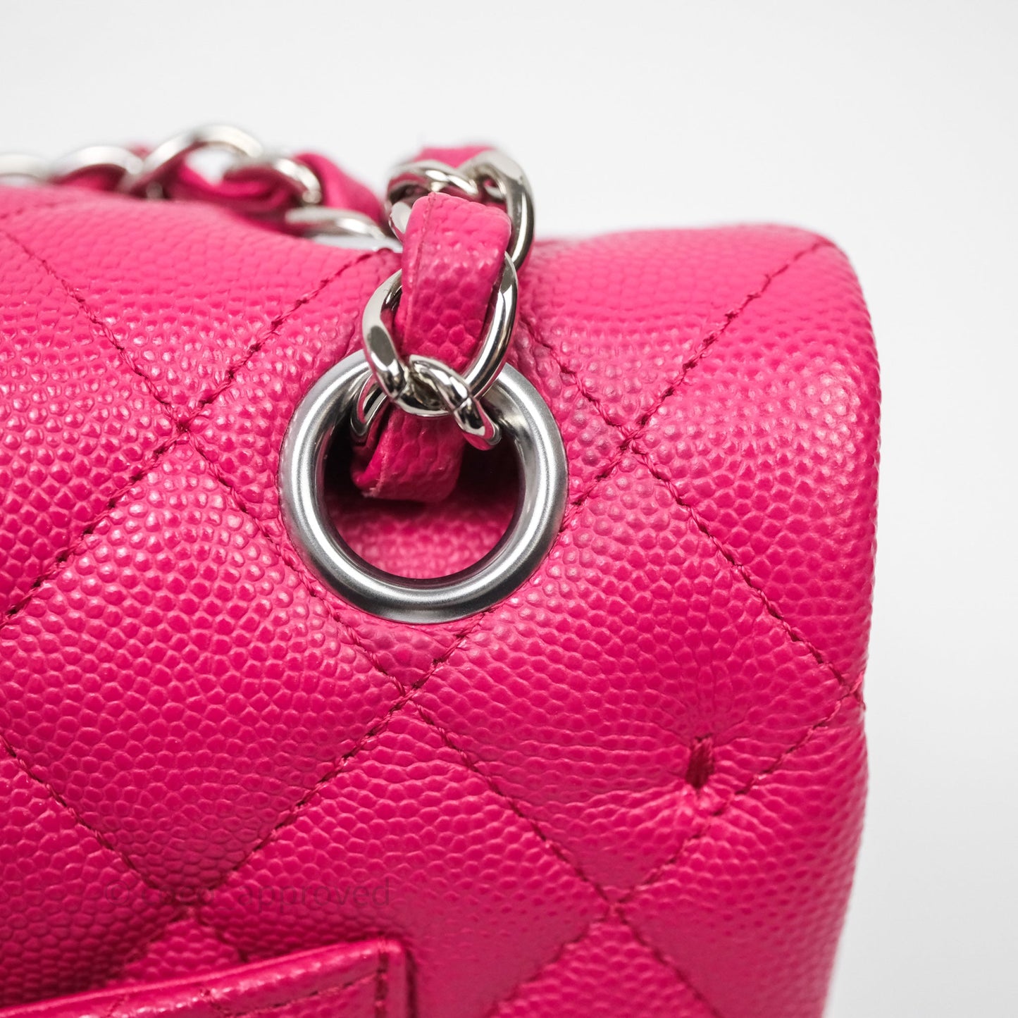 Chanel Small Classic Flap Quilted Hot Pink Caviar Silver Hardware