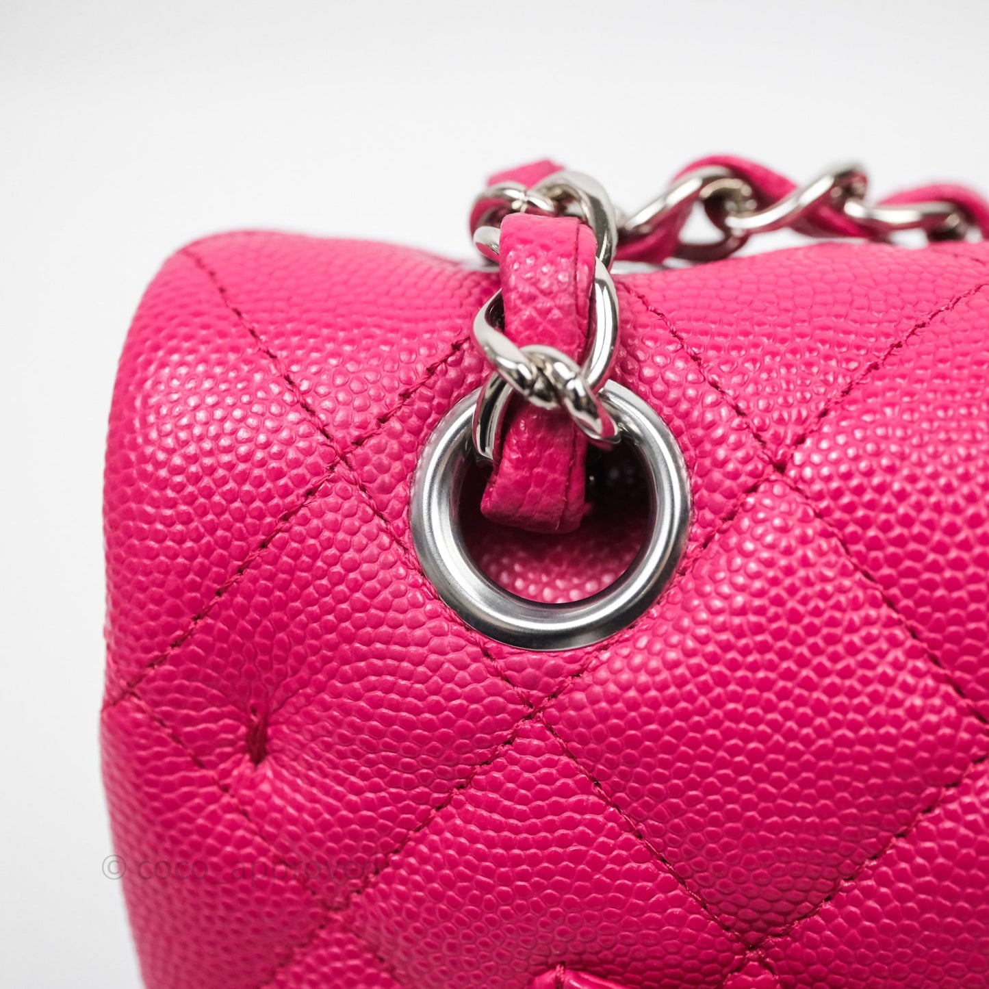 Chanel Small Classic Flap Quilted Hot Pink Caviar Silver Hardware