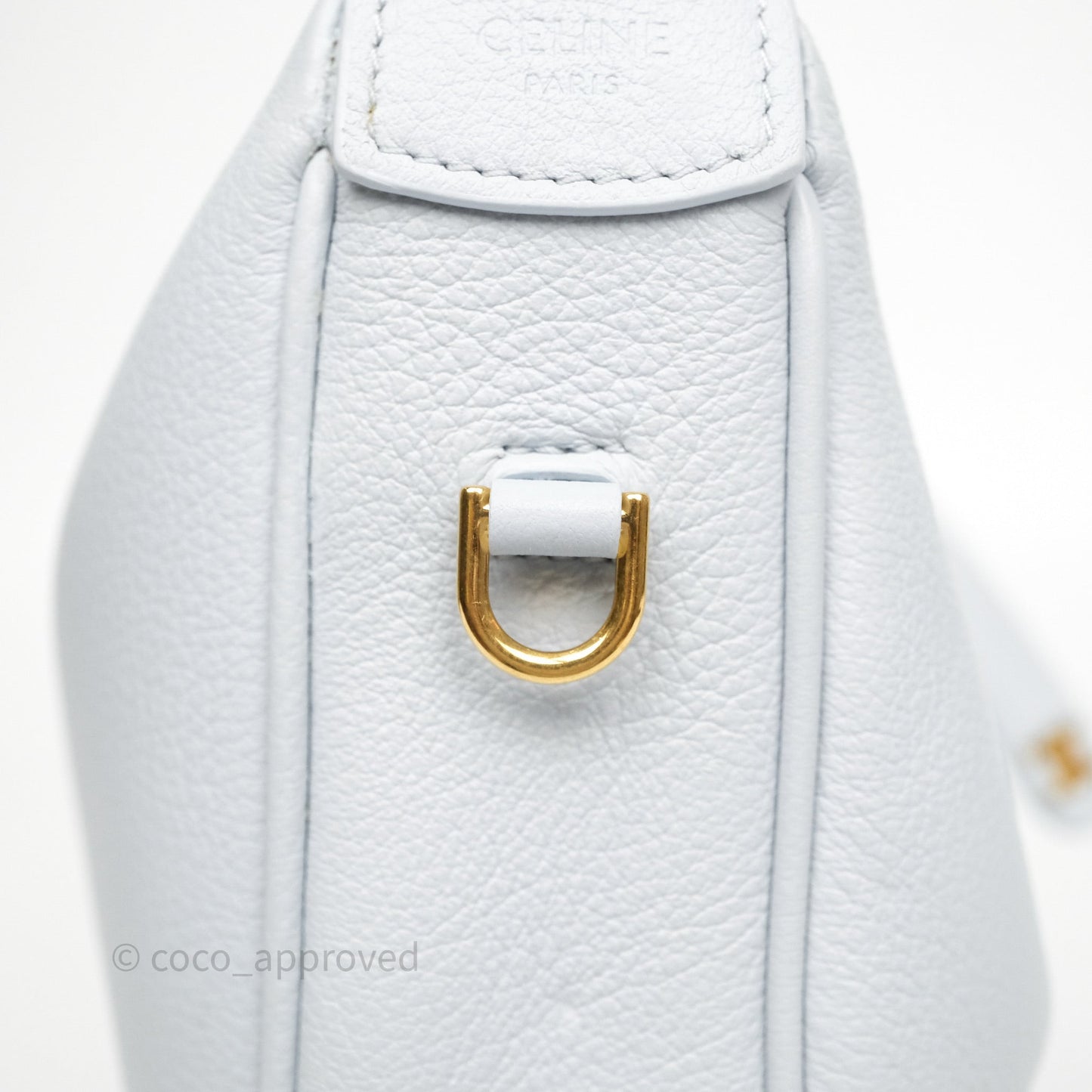 Celine Teen Celine Lulu in Grained Calfskin Glacier Light Blue