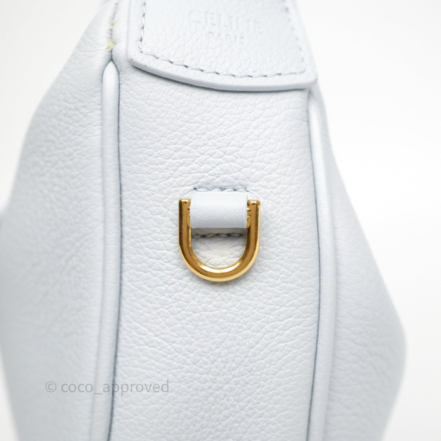 Celine Teen Celine Lulu in Grained Calfskin Glacier Light Blue