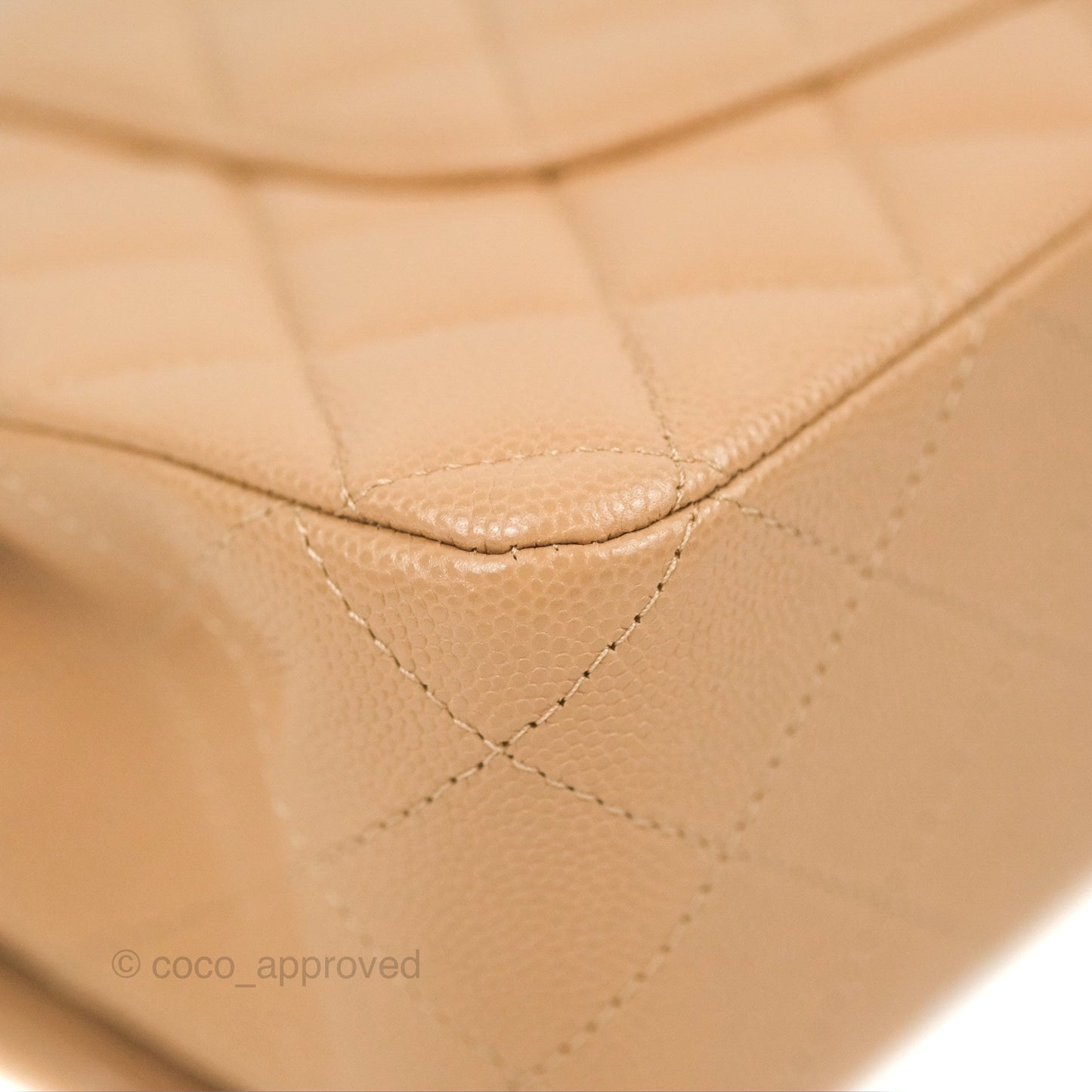Chanel Classic M/L Medium Flap Quilted Dark Beige Caviar Gold Hardware 19B