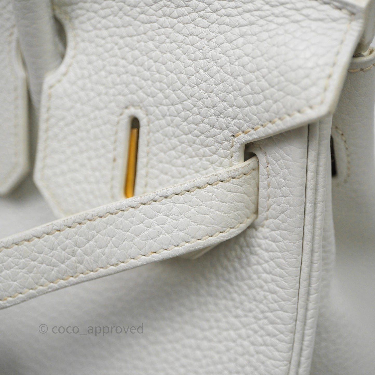 Hermès Birkin 30 Retourne Blanc 01 Clemence Gold Hardware