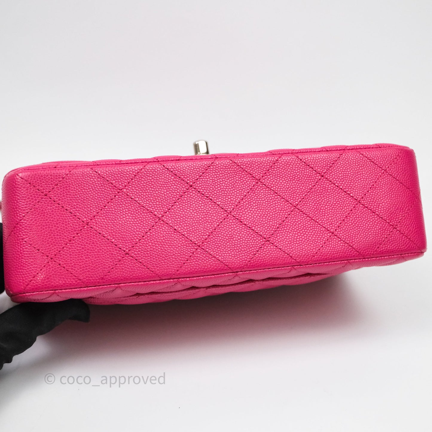 Chanel Small Classic Flap Quilted Hot Pink Caviar Silver Hardware
