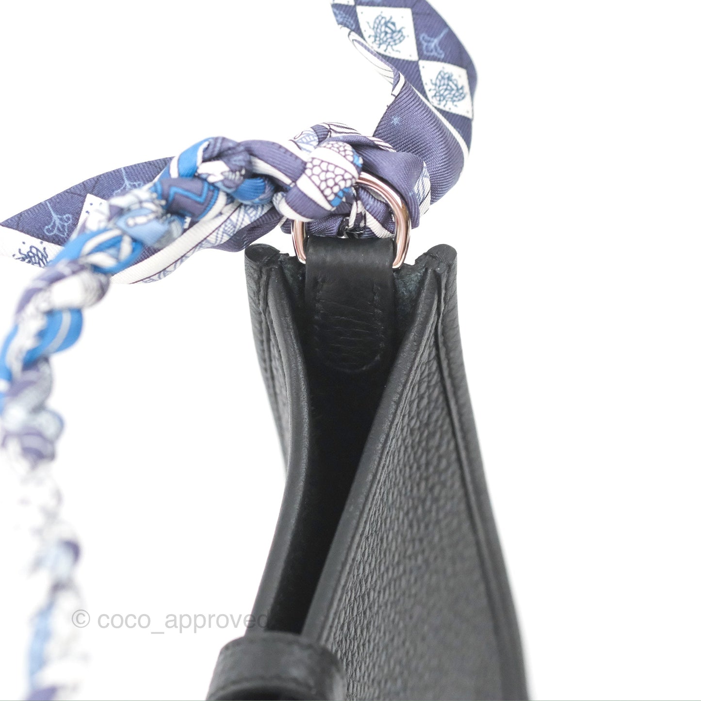 Hermès Mini Evelyne 16 Black Clemence Palladium Hardware With Twilly