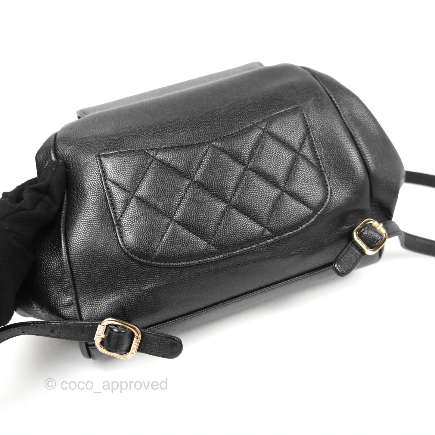 Chanel Quilted Business Affinity Backpack Black Caviar Gold Hardware