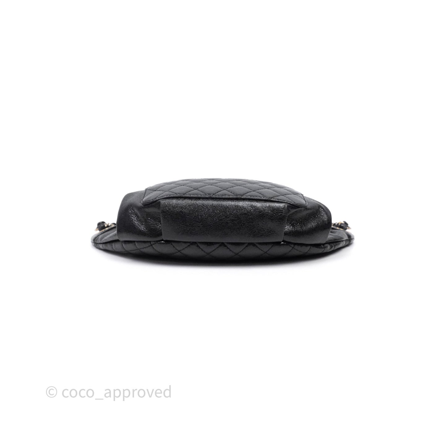 Chanel Waist Bag Black Crumpled Glazed Lambskin Gold Hardware