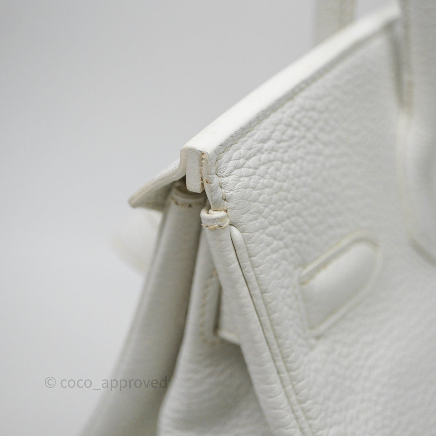 Hermès Birkin 30 Retourne Blanc 01 Clemence Gold Hardware