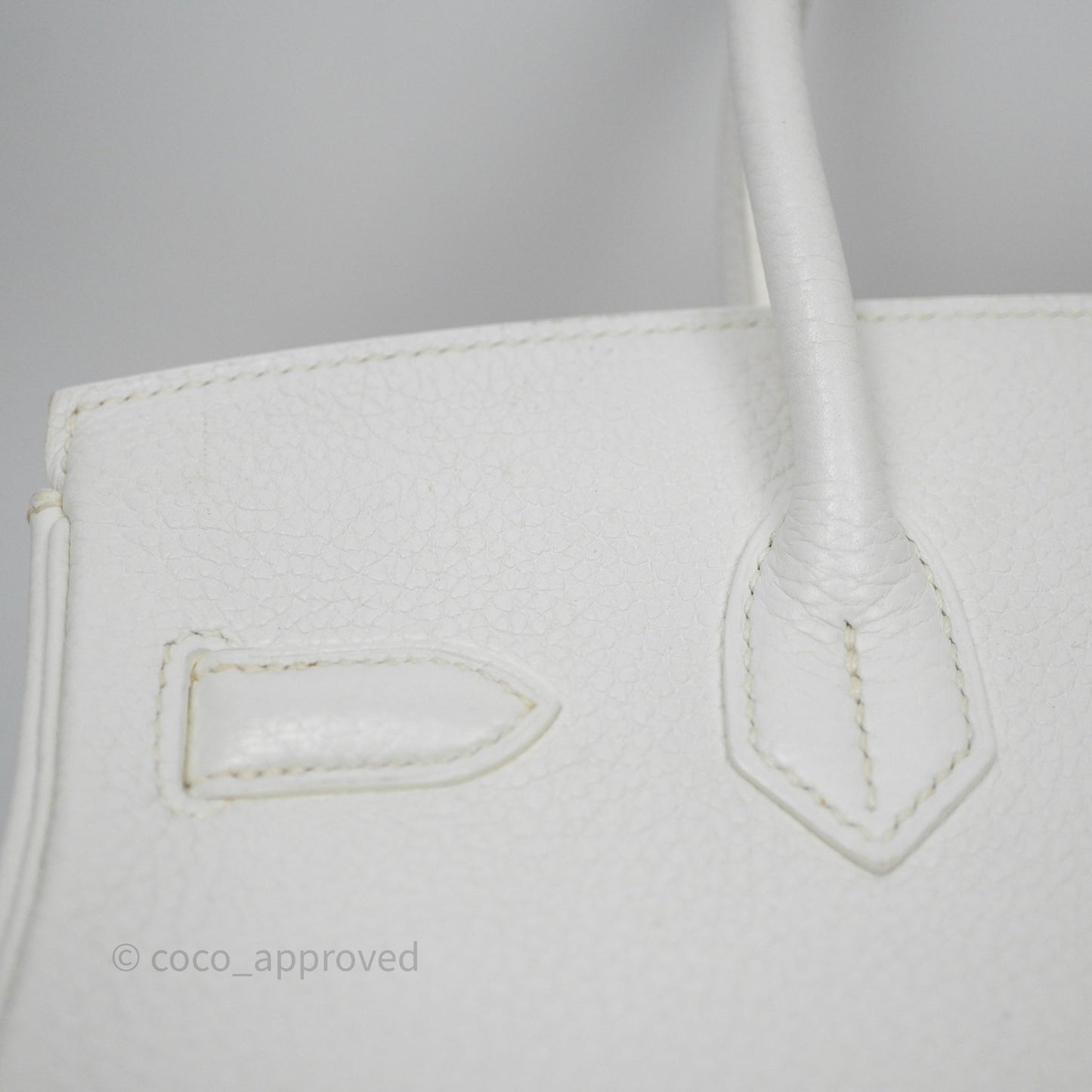 Hermès Birkin 30 Retourne Blanc 01 Clemence Gold Hardware