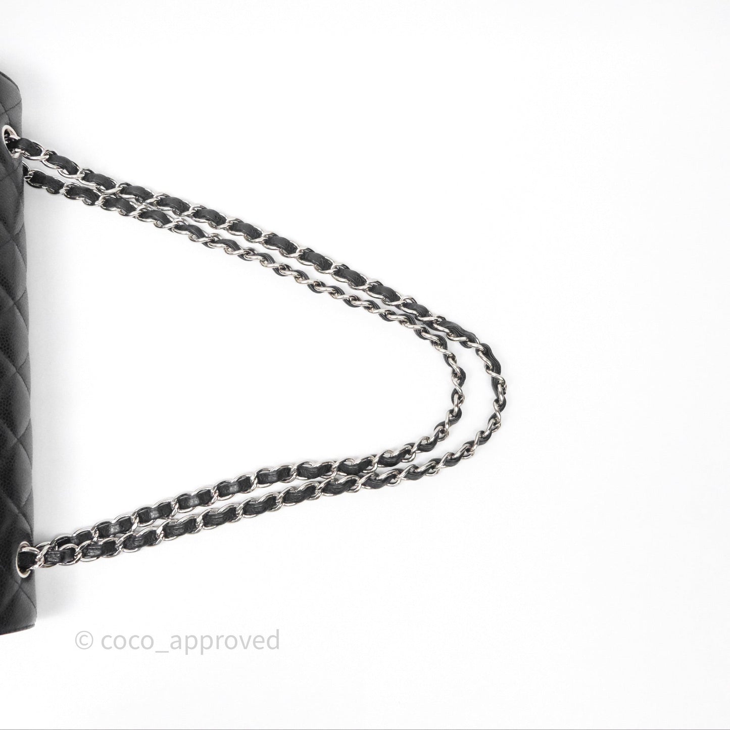 Chanel Quilted Maxi Double Flap Black Caviar Silver Hardware