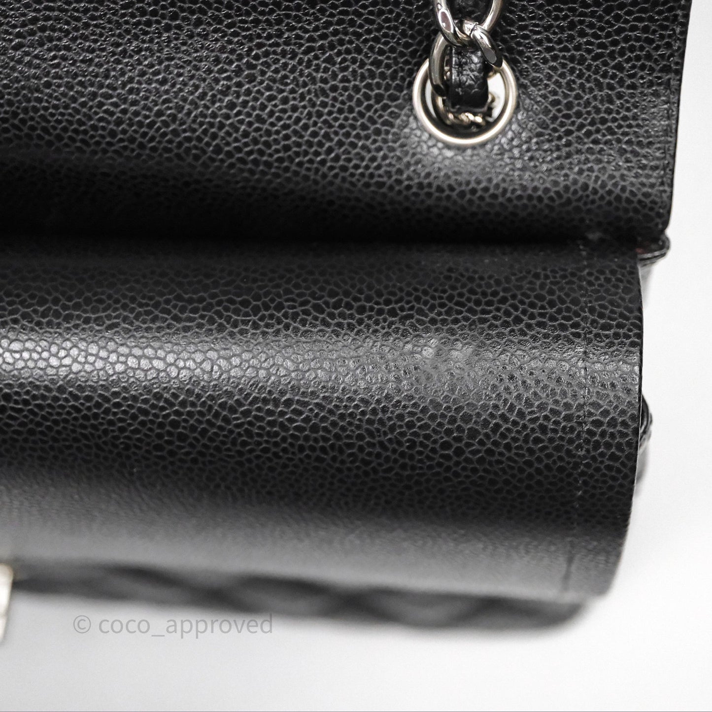 Chanel Quilted Maxi Double Flap Black Caviar Silver Hardware