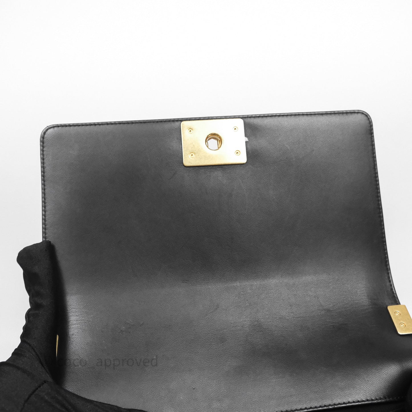 Chanel Medium Boy Quilted Black Lambskin Aged Gold Hardware