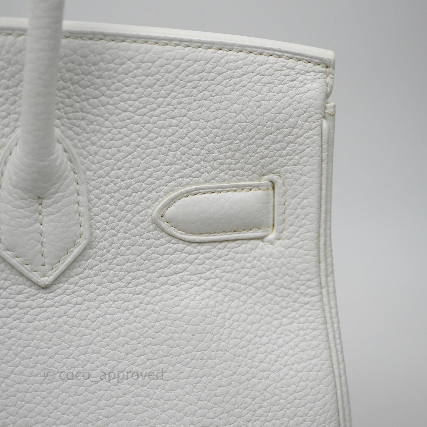 Hermès Birkin 30 Retourne Blanc 01 Clemence Gold Hardware