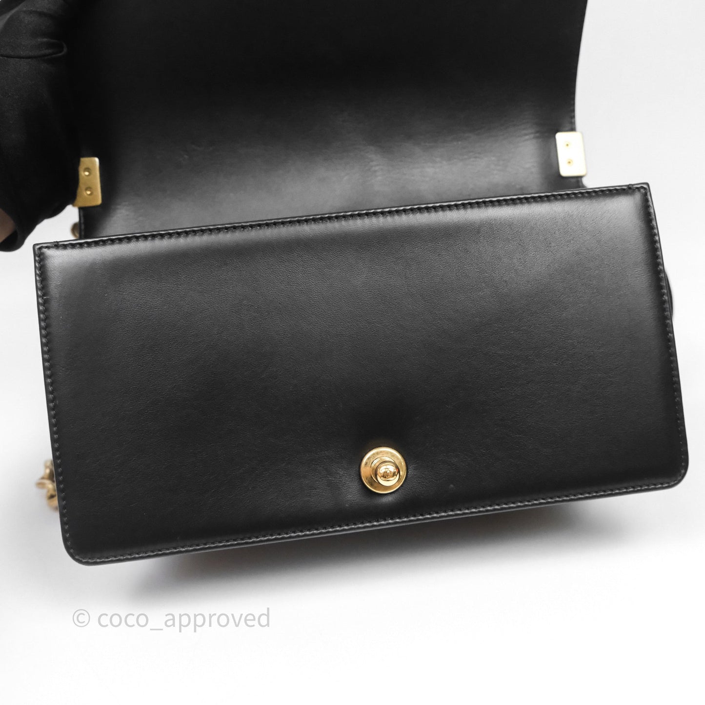 Chanel Medium Boy Quilted Black Lambskin Aged Gold Hardware