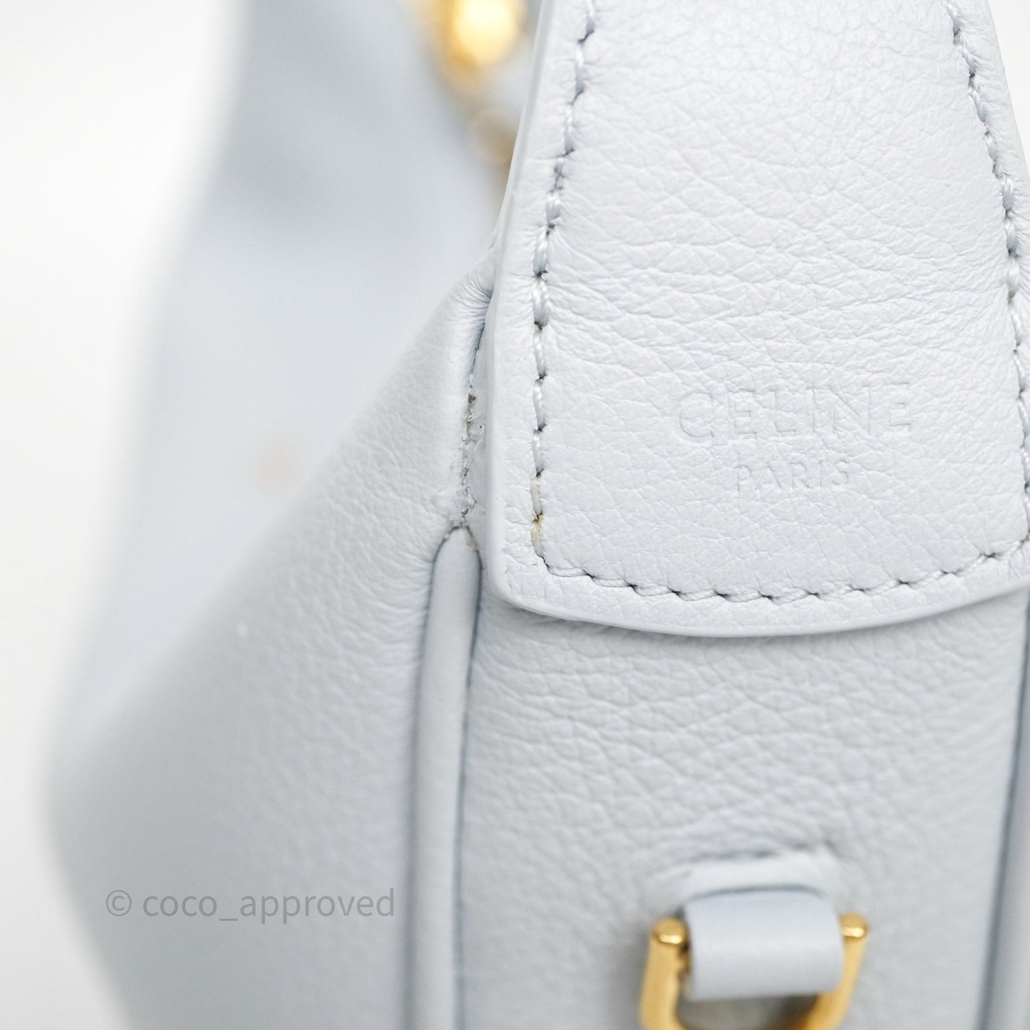 Celine Teen Celine Lulu in Grained Calfskin Glacier Light Blue