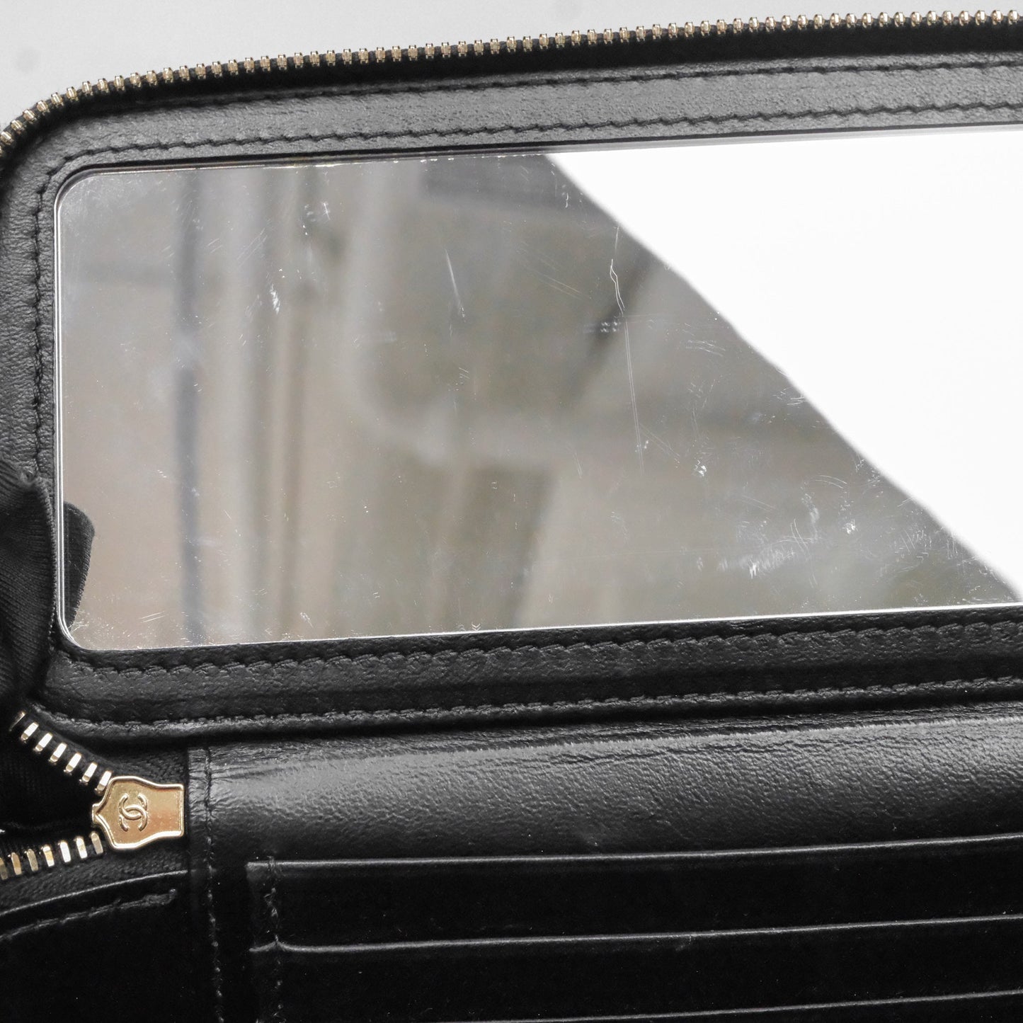 Chanel Vanity Rectangular Metal Top Handle Black Lambskin Aged Gold Hardware