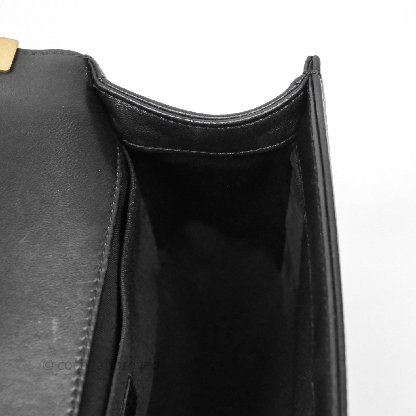 Chanel Medium Boy Quilted Black Lambskin Aged Gold Hardware