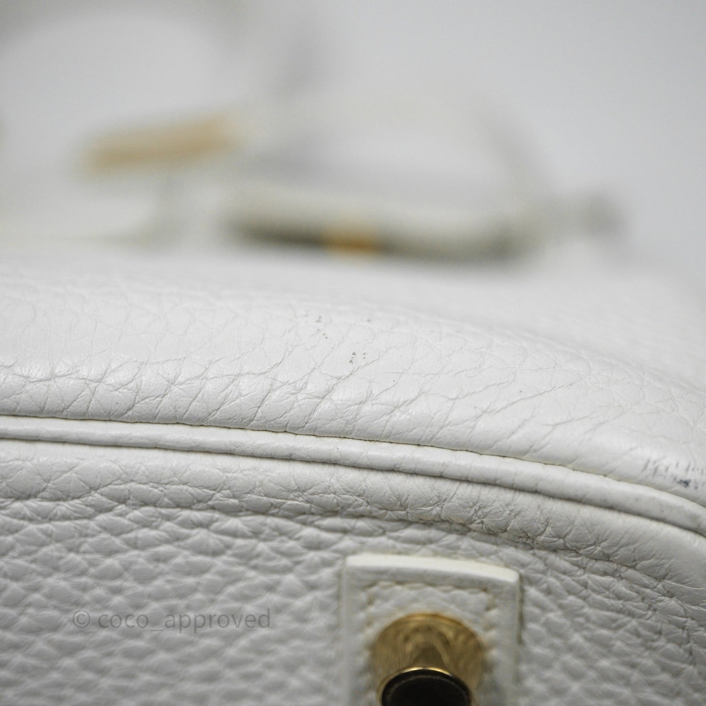 Hermès Birkin 30 Retourne Blanc 01 Clemence Gold Hardware