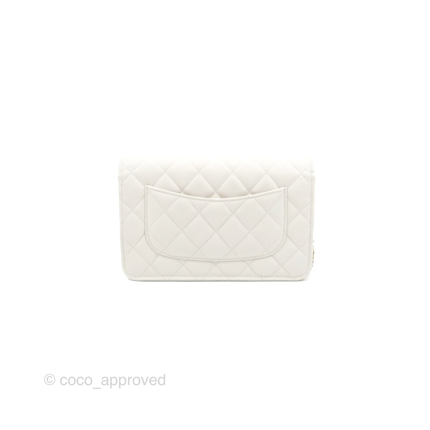 Chanel Quilted Classic Wallet on Chain WOC White Caviar Gold Hardware