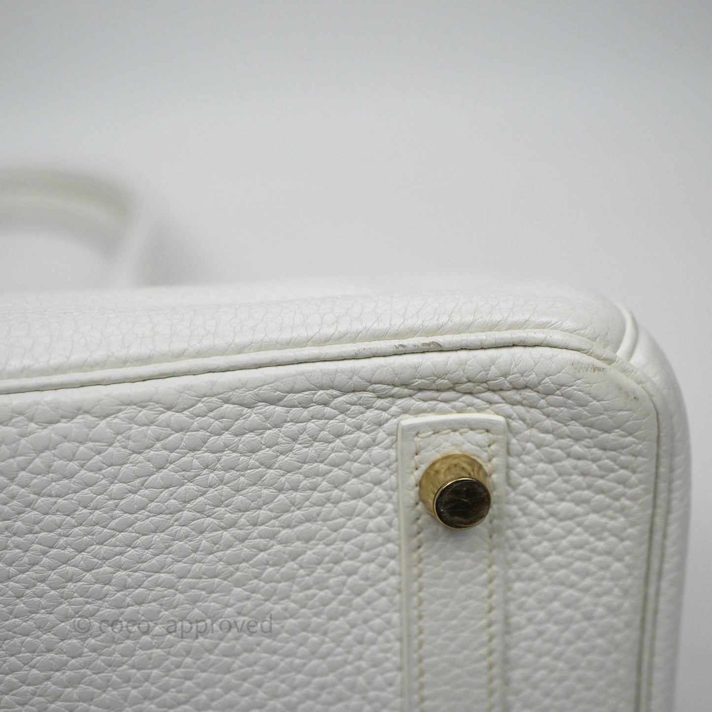 Hermès Birkin 30 Retourne Blanc 01 Clemence Gold Hardware