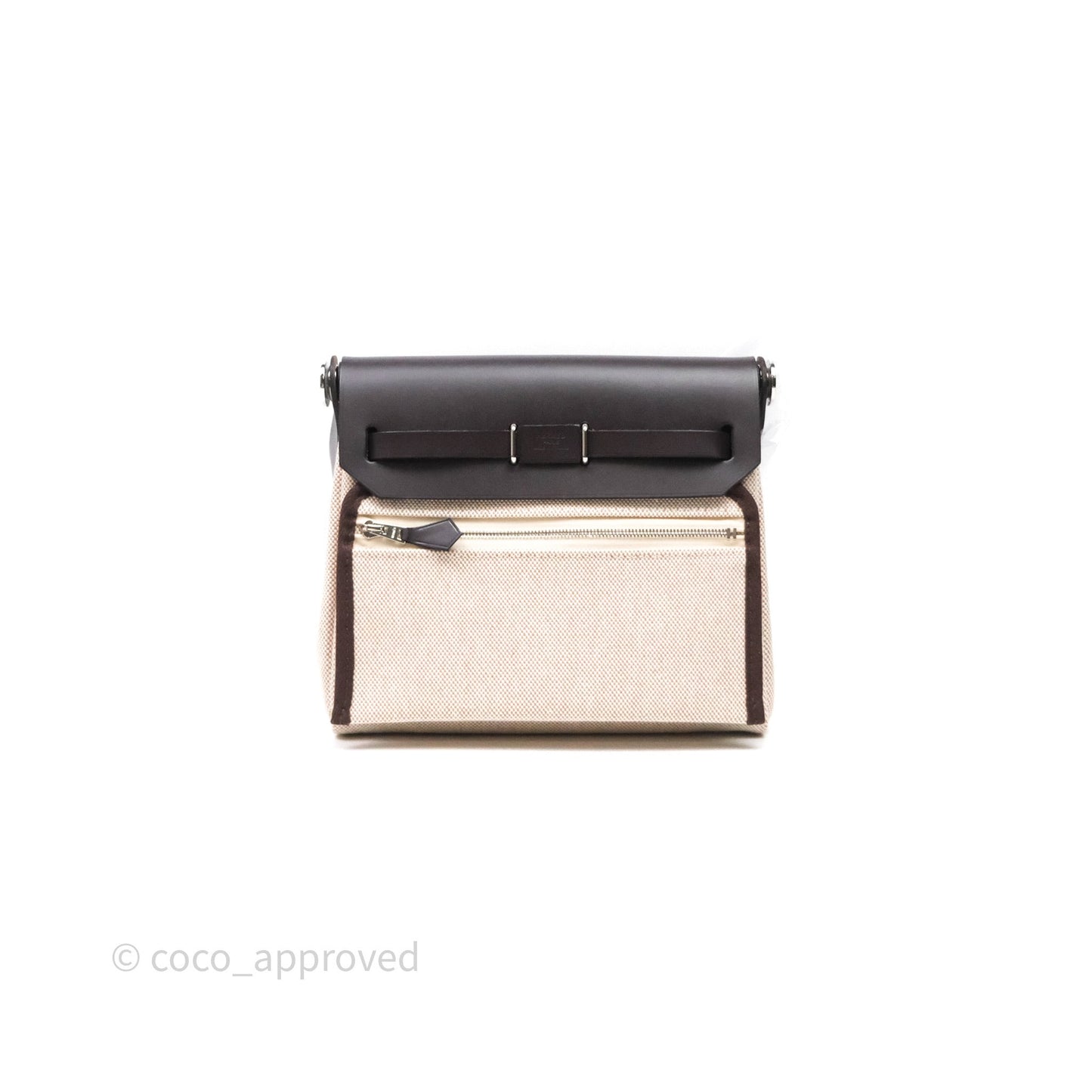 Hermès Mini Herbag Ebene 46 Canvas Palladium Hardware